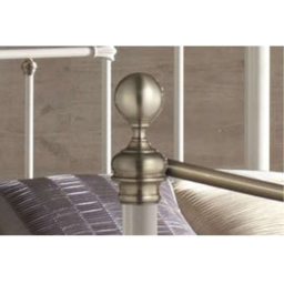 Bronte Double Cream and Antique Brass Metal Bed Frame - White - Birlea - Wilko - thumbnail 4