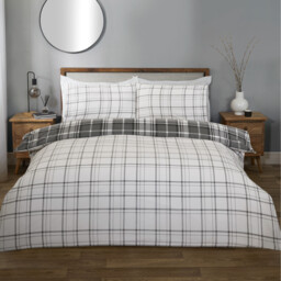 Balmoral Check Duvet Set Grey Single - Divante Finest - Wilko - thumbnail 3