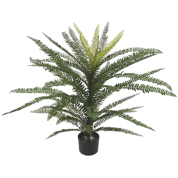 Leaf Boston Fern Artificial Plant in Pot 2ft - Size: 75 x 80 x 80cm - Green - Wilko - thumbnail 1