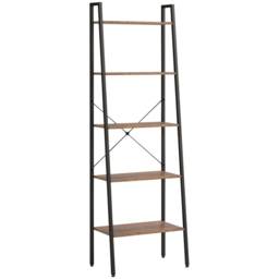 vidaXL 5-Tier Dark Brown Standing Shelf - Size: 100 x 65 x 33cm - Wilko - thumbnail 1
