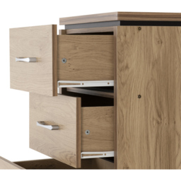 Seconique Charles 5 Drawer Oak Effect Veneer Narrow Chest of Drawers - Brown - Wilko - thumbnail 5