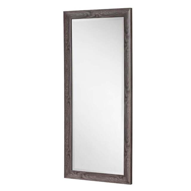 Yearn Light Grey Scooped Grained Bevelled Full Length Mirror 167.5 x 76cm - Wilko - image 1