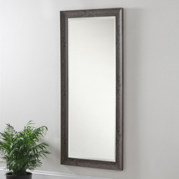 Yearn Light Grey Scooped Grained Bevelled Full Length Mirror 167.5 x 76cm - Wilko - thumbnail 3