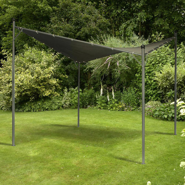 Glendale 3 x 3m Twin Sail Grey Garden Gazebo - Wilko - image 1