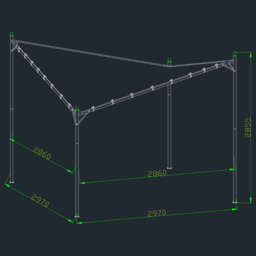 Glendale 3 x 3m Twin Sail Grey Garden Gazebo - Wilko - thumbnail 4
