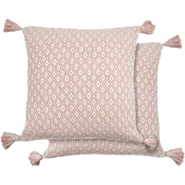 Serene Stockholm Blush Cushion Cover 43 x 43cm - Pink - Wilko - image 1
