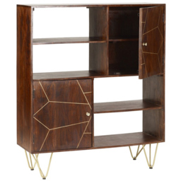 Brooklyn Ozella 2 Door 4 Shelf Dark Gold Display Cabinet - Brown - Wilko - thumbnail 5