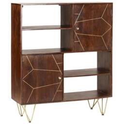 Brooklyn Ozella 2 Door 4 Shelf Dark Gold Display Cabinet - Brown - Wilko - thumbnail 3