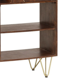 Brooklyn Ozella 2 Door 4 Shelf Dark Gold Display Cabinet - Brown - Wilko - thumbnail 6