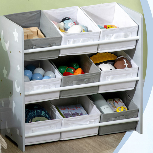 Playful Haven Grey 9 Baskets Kids Storage Unit - Size: 63 x 30 x 60cm - Wilko - image 1