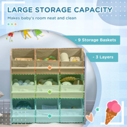 Playful Haven Grey 9 Baskets Kids Storage Unit - Size: 63 x 30 x 60cm - Wilko - thumbnail 5