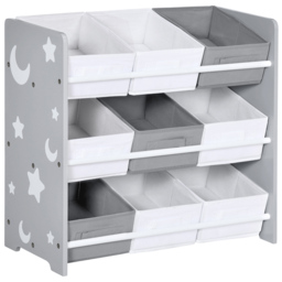 Playful Haven Grey 9 Baskets Kids Storage Unit - Size: 63 x 30 x 60cm - Wilko - thumbnail 3