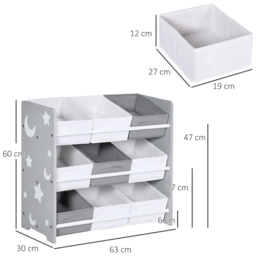 Playful Haven Grey 9 Baskets Kids Storage Unit - Size: 63 x 30 x 60cm - Wilko - thumbnail 7