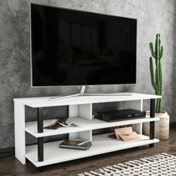 Decorotika Pueblo 4 Open Shelf Black and White Wide TV Unit - Size: 47 x 120 x 45cm - Multi - Wilko - thumbnail 7