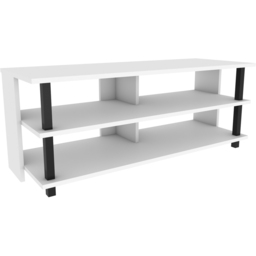 Decorotika Pueblo 4 Open Shelf Black and White Wide TV Unit - Size: 47 x 120 x 45cm - Multi - Wilko - thumbnail 3