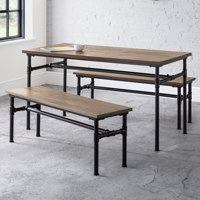 Julian Bowen Carnegie 4 Seater Extending Dining Set Mocha Elm - Brown - Wilko - image 1