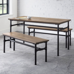 Julian Bowen Carnegie 4 Seater Extending Dining Set Mocha Elm - Brown - Wilko