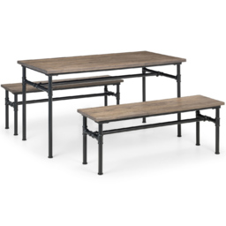 Julian Bowen Carnegie 4 Seater Extending Dining Set Mocha Elm - Brown - Wilko - thumbnail 3