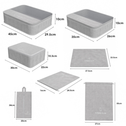 H&O Direct Cloth Storage Cube 7 Piece - Size: 10.3 x 45 x 29.5cm - Grey - Wilko - thumbnail 6