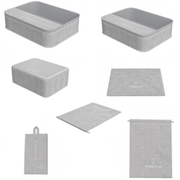 H&O Direct Cloth Storage Cube 7 Piece - Size: 10.3 x 45 x 29.5cm - Grey - Wilko - thumbnail 1