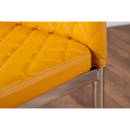 Furniturebox Molini Valera 4 Seater Dining Set Grey Gloss Mustard Yellow and Chrome - Wilko - thumbnail 7