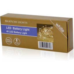 Shatchi 40 White LED Clear Cable Christmas String Light 4m - Wilko - thumbnail 3