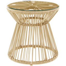 Outsunny Natural Rattan Hollow Drum Design Round End Table - Size: 42 x 40 x 40cm - Yellow - Wilko - thumbnail 3