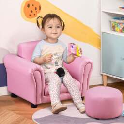 Tommy Toys Pink Kids Armchair and Stool Set - Wilko - thumbnail 1