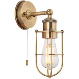 Merano Treviso Antique Brass Bathroom Wall Lamp - Size: 16.2 x 11 x 28.6cm - Wilko - thumbnail 1