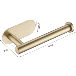 Living and Home Gold Wall Mounted Stainless Steel Toilet Paper Roll Holder - Size: 16 x 8 x 8cm - Wilko - thumbnail 5