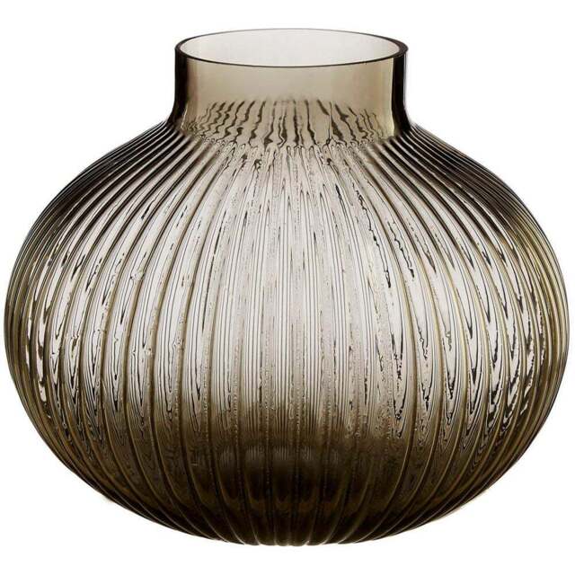 Premier Housewares Brown Nullah Glass Vase - Size: 16 x 16 x 15cm - Wilko - image 1