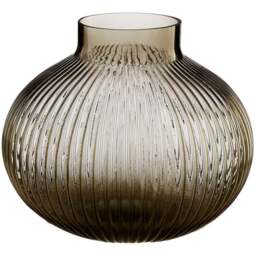 Premier Housewares Brown Nullah Glass Vase - Size: 16 x 16 x 15cm - Wilko