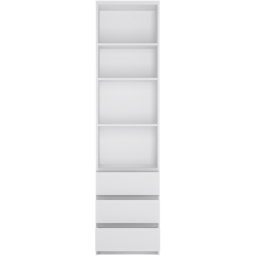 Florence Fribo 3 Drawer 4 Shelf White Tall Narrow Bookcase - Wilko - thumbnail 4