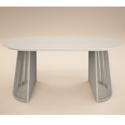 SOLACE+CO Hana Lynden 4 Seater Oval Garden Dining Set - Beige - Wilko - thumbnail 7