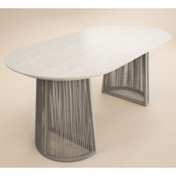 SOLACE+CO Hana Lynden 4 Seater Oval Garden Dining Set - Beige - Wilko - thumbnail 6