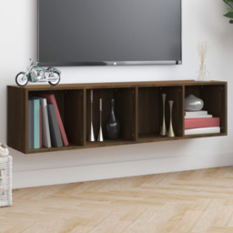 vidaXL 4 Shelf Brown Oak Wall Cabinet - Size: 36 x 143 x 30cm - Wilko
