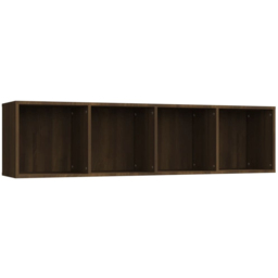 vidaXL 4 Shelf Brown Oak Wall Cabinet - Size: 36 x 143 x 30cm - Wilko - thumbnail 3