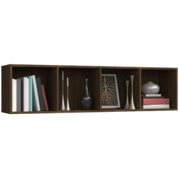 vidaXL 4 Shelf Brown Oak Wall Cabinet - Size: 36 x 143 x 30cm - Wilko - thumbnail 6