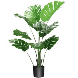 Costway Monstera Artificial Plant In Pot 5ft - Size: 93 x 22 x 21cm - Green - Wilko - thumbnail 1
