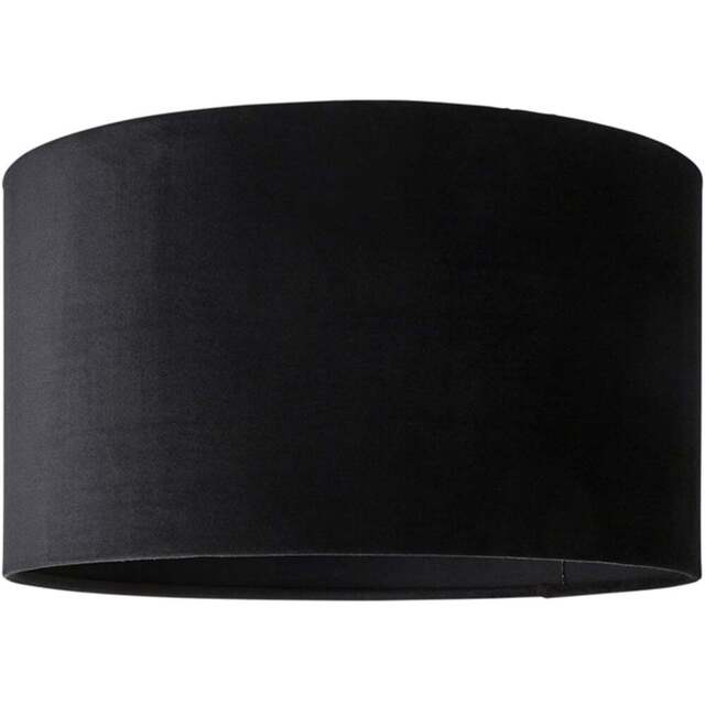 ValueLights Reni Black Velvet Medium Drum Ceiling Lamp Shade 35cm - Size: 20 x 35 x 35cm - Wilko - image 1