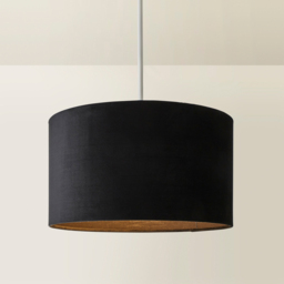 ValueLights Reni Black Velvet Medium Drum Ceiling Lamp Shade 35cm - Size: 20 x 35 x 35cm - Wilko - thumbnail 6