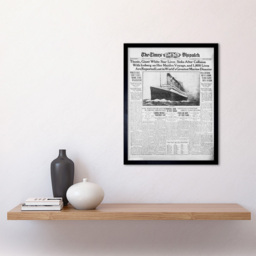 Artery8 Titanic Disaster 1912 Times Despatch Newspaper Front Page Framed Wall Art Print 30 x 41cm - Size: 43.3 x 33.3 x 1.5cm - Grey - Wilko - thumbnail 3