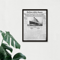 Artery8 Titanic Disaster 1912 Times Despatch Newspaper Front Page Framed Wall Art Print 30 x 41cm - Size: 43.3 x 33.3 x 1.5cm - Grey - Wilko - thumbnail 4