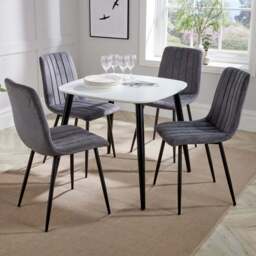 Core Products Aspen 4 Seater Square Dining Set White and Grey - Multi - Wilko - thumbnail 1