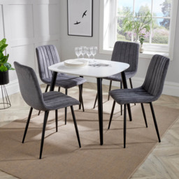 Core Products Aspen 4 Seater Square Dining Set White and Grey - Multi - Wilko - thumbnail 5