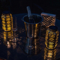 ValueLight Solar Antique Brass Moroccan Style Outdoor Lantern - Size: 22.1 x 13 x 13cm - Gold - ValueLights - Wilko - thumbnail 5