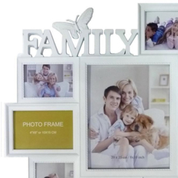 Gr8 Home White Embossed Wall Hanging Family Photo Frame - Size: Multi - Wilko - thumbnail 3