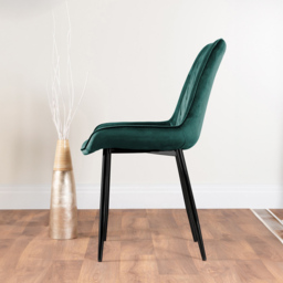 Furniturebox Arona Cesano 4 Seater Round Dining Set Grey Black and Green - Wilko - thumbnail 5