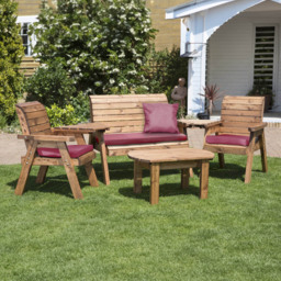 Charles Taylor 4 Seater Multi Set Companion Seat with Red Cushions - Wilko - thumbnail 1