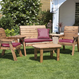 Charles Taylor 4 Seater Multi Set Companion Seat with Red Cushions - Wilko - thumbnail 3